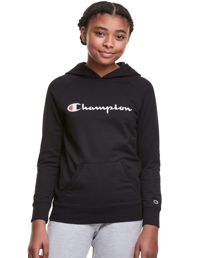 Champion Hoodie Meisjes - Zwart - French Terry Script Logo ( 147658-XOI )